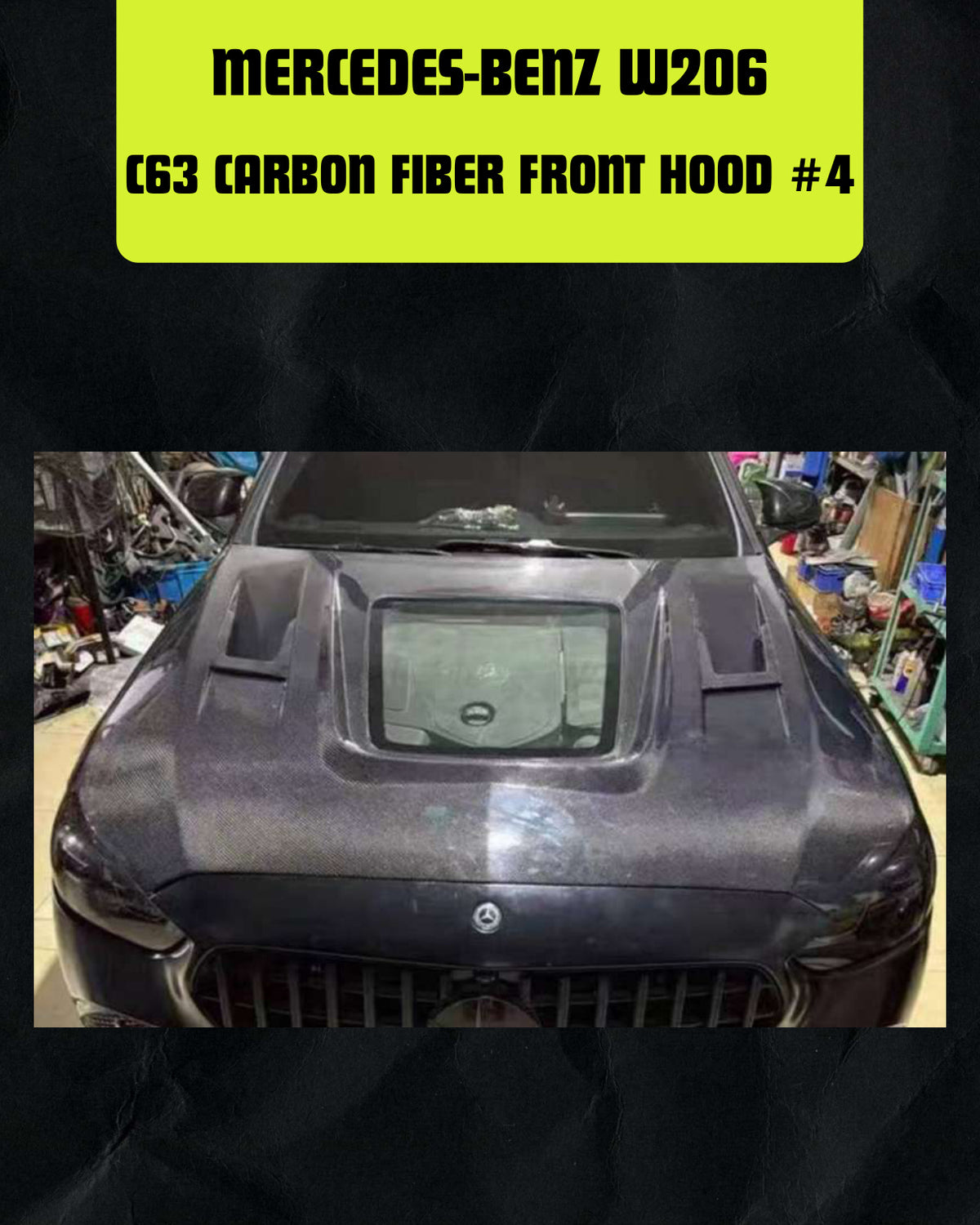 W206 C63 CARBON FIBER FRONT HOOD #4