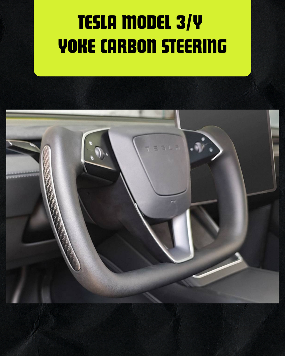 TESLA MODEL 3 YOKE CARBON STEERING