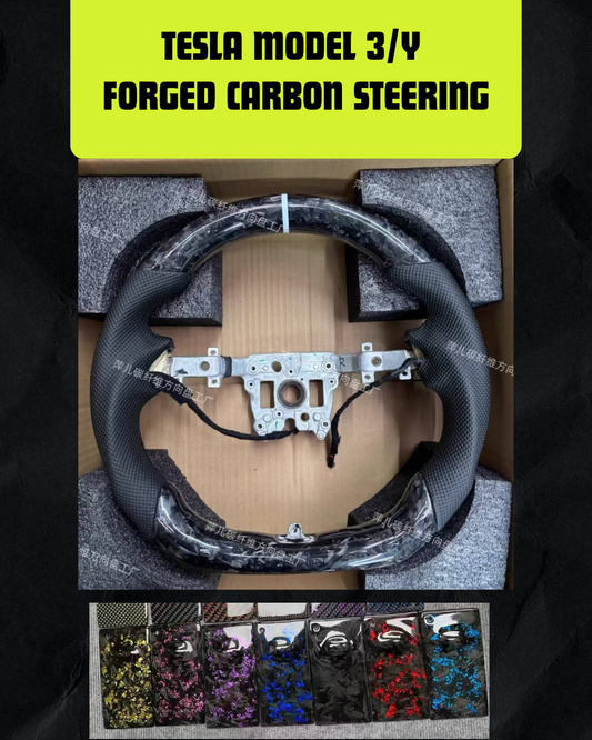 TESLA MODEL 3 FORGED CARBON FIBER STEERING WHEEL