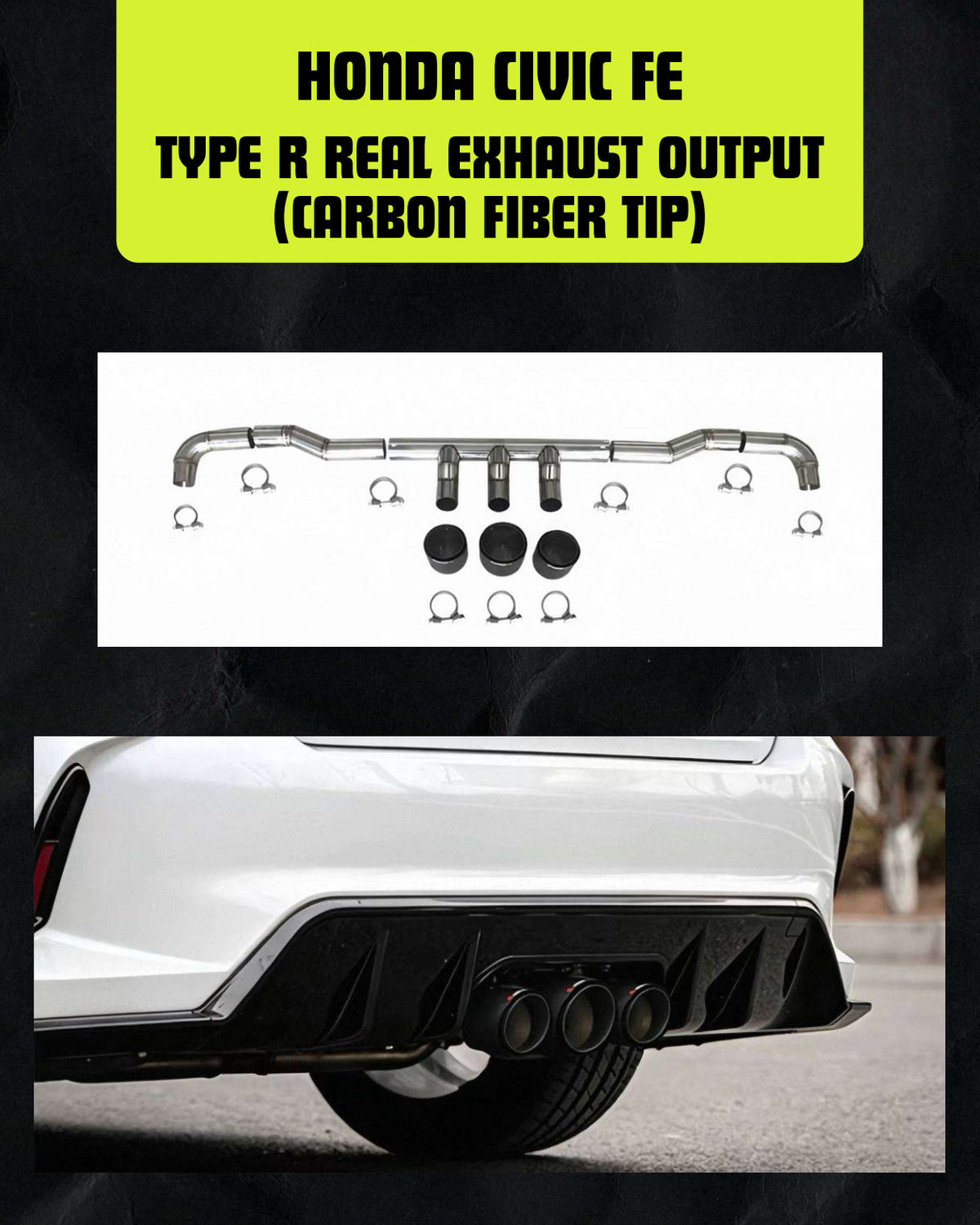 HONDA CIVIC FE TYPE R REAL EXHAUST OUTPUT (CARBON FIBER TIP)