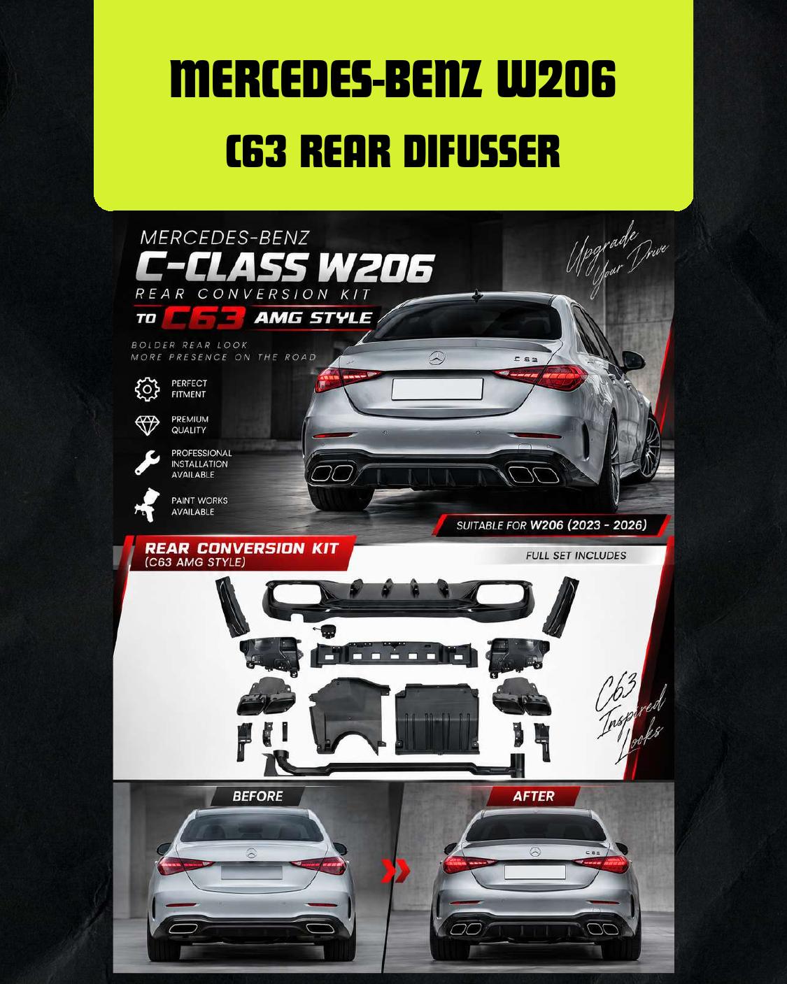 MERCEDES-BENZ W206 C63 REAR DIFFUSER