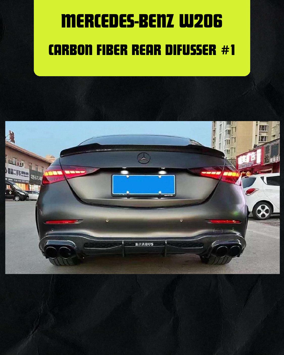 MERCEDES-BENZ W206 CARBON FIBER REAR DIFFUSER #1