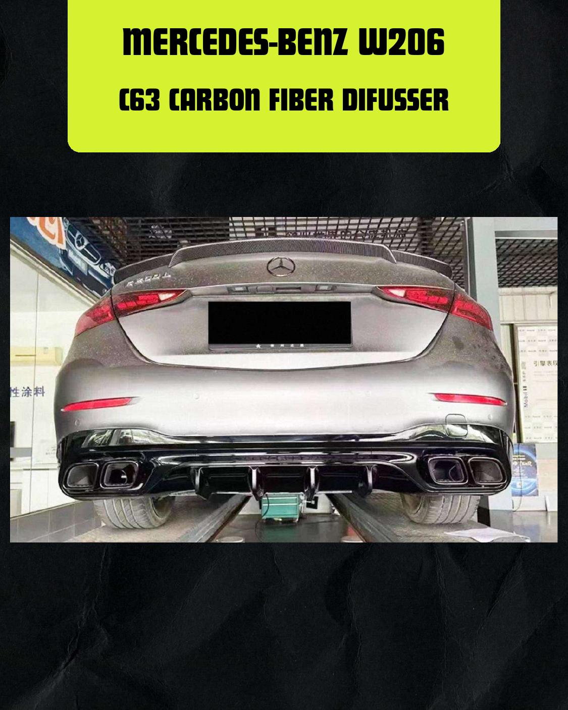 MERCEDES-BENZ W206 C63 CARBON FIBER DIFFUSER