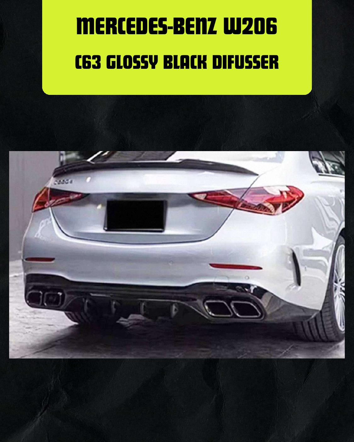 MERCEDES-BENZ W206 C63 GLOSSY BLACK DIFFUSER
